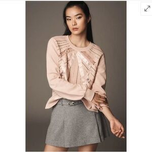 New ANTHROPOLOGIE  Beaded Bow Sweatshirt